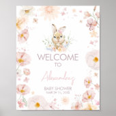 Somebunny Rabbit Baby shower Welkom Poster (Voorkant)