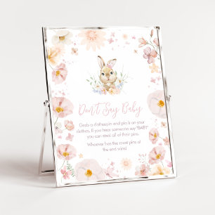 Somebunny Rabbit Baby shower Zeg geen Baby Poster