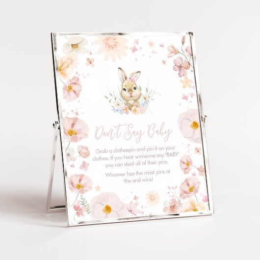 Somebunny Rabbit Baby shower Zeg geen Baby Poster