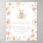 Somebunny Rabbit Baby shower Zeg geen Baby Poster (Voorkant)