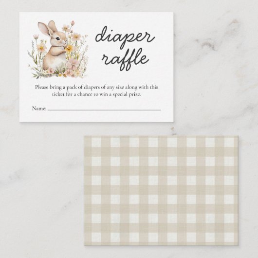 Somebunny Special Diaper Raffle Spring Baby shower Informatiekaartje (Voorkant / Achterkant)