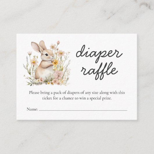 Somebunny Special Diaper Raffle Spring Baby shower Informatiekaartje (Voorkant)