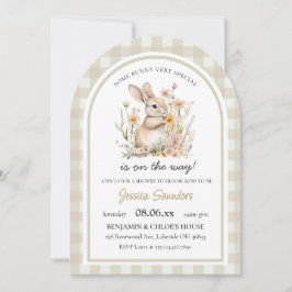 Somebunny Special Gingham Spring Baby shower Kaart