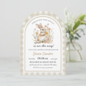 Somebunny Special Gingham Spring Baby shower Kaart (Staand voorkant)