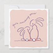 Somebunny Special - rabbit Valentine Feestdagenkaart (Voorkant)