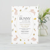 Somebunny Spring Easter Baby Shower Kaart (Staand voorkant)