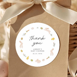 Somebunny Spring Easter Baby Shower Thank You Ronde Sticker