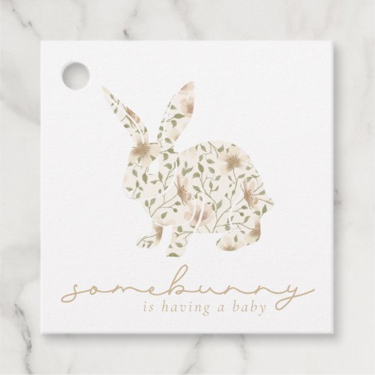 Somebunny Spring Easter Floral Baby shower Bedankjes Labels (Voorkant)