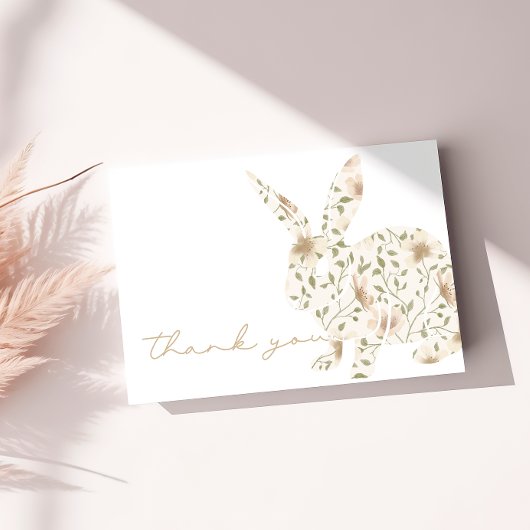 Somebunny Spring Easter Floral Baby shower Bedankkaart