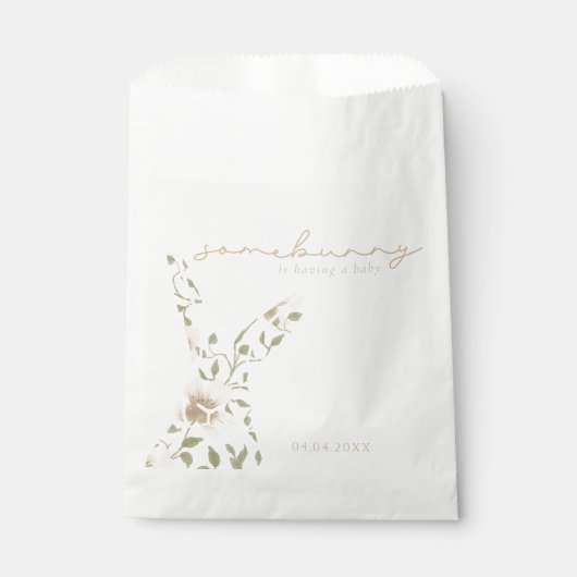 Somebunny Spring Easter Floral Baby shower Bedankzakje (Voorkant)