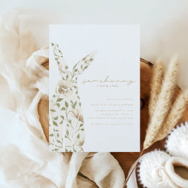 Somebunny Spring Easter Floral Baby shower Kaart