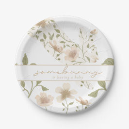 Somebunny Spring Easter Floral Baby shower Papieren Bordje