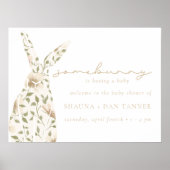 Somebunny Spring Easter Floral Baby shower Poster (Voorkant)