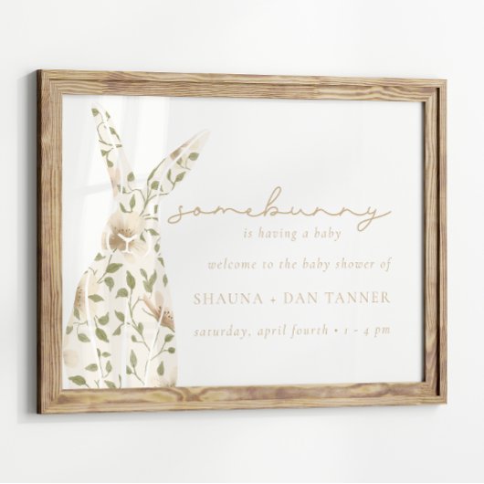 Somebunny Spring Easter Floral Baby shower Poster