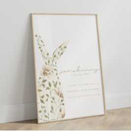 Somebunny Spring Easter Floral Baby shower Poster