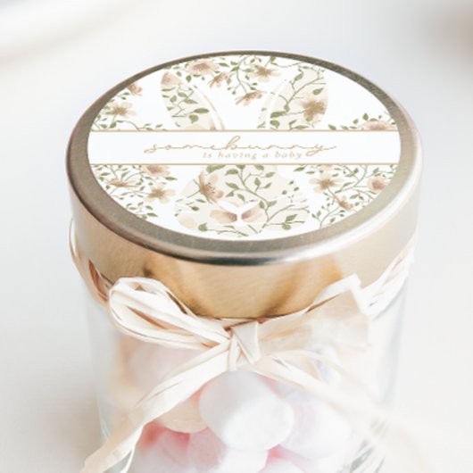 Somebunny Spring Easter Floral Baby shower Ronde Sticker