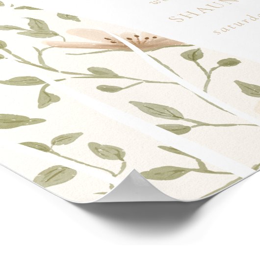 Somebunny Spring Easter Floral Baby shower teken Poster (Hoek)