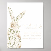 Somebunny Spring Easter Floral Baby shower teken Poster (Voorkant)
