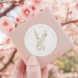 Somebunny Spring Pasen Bloemen Retouradres Ronde Sticker