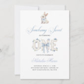 Somebunny Sweet 1st Birthday Spring Floral Invitat Kaart (Voorkant)