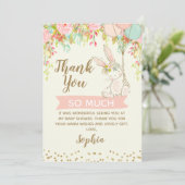 Somebunny Sweet Bunny Baby shower Dank u kaart (Staand voorkant)