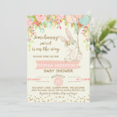 Somebunny Sweet Bunny Baby shower Uitnodiging (Staand voorkant)