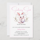 Somebunny Sweet is op het Way Girl Baby shower Kaart (Voorkant)