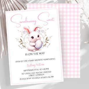 Somebunny Sweet is op het Way Girl Baby shower Kaart