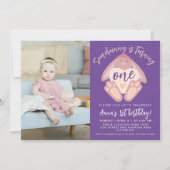 Somebunny Verjaardag Schattige Bunny Hart Paarse F Kaart (Voorkant)