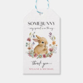 Somebunny Wildflower Baby Shower Bedanktags Cadeaulabel (Voorkant)
