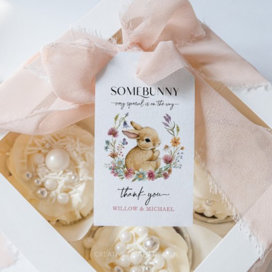 Somebunny Wildflower Baby Shower Bedanktags Cadeaulabel