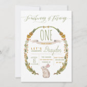 Somebunny WoodlandEerste verjaardagsfeestje uitnod Kaart (Voorkant)