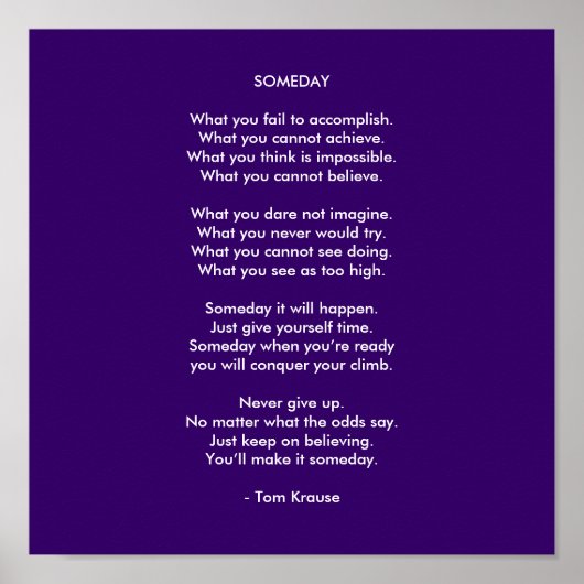 SOMEDAY POSTER (Voorkant)