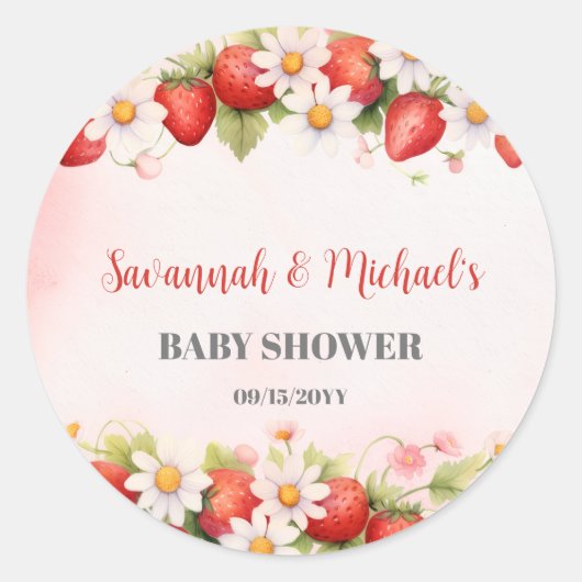 Someone Berry Sweet Baby Shower Ronde Sticker (Voorkant)