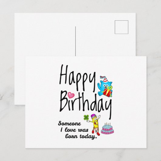 Someone I love was born today - Birthday Wishes Briefkaart (Voorkant / Achterkant)