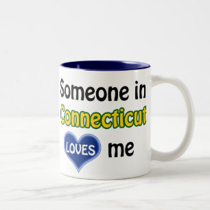 Someone in Connecticut loves me Tweekleurige Koffiemok