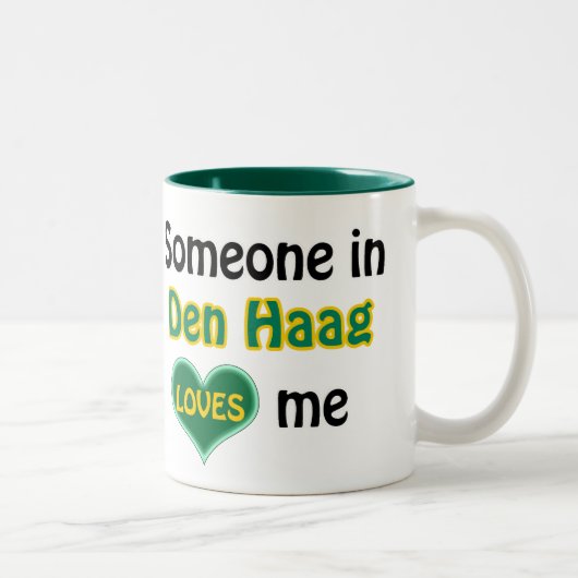 Someone in Den Haag loves me Tweekleurige Koffiemok (Rechts)