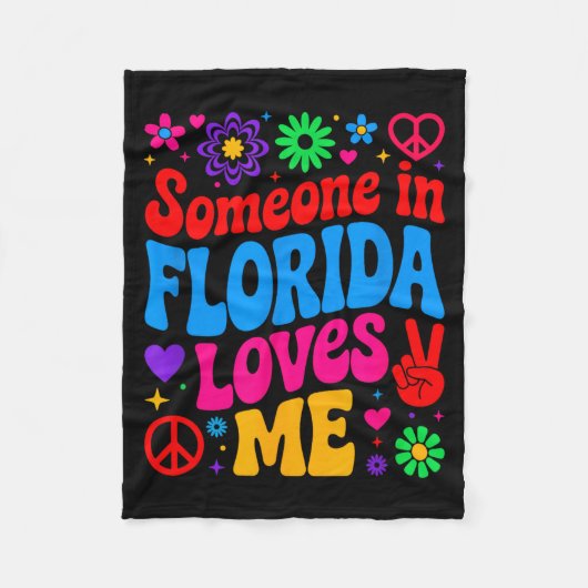 Someone In Florida Loves Me Boho Floral Peaceful C Fleece Deken (Voorkant)