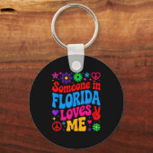 Someone In Florida Loves Me Boho Floral Peaceful C Sleutelhanger (Voorkant)