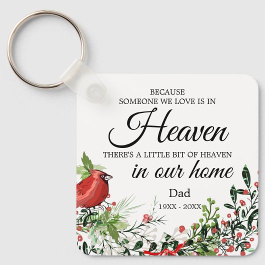 Someone In Heaven Cardinal Greenery Photo Sleutelhanger (Voorkant)