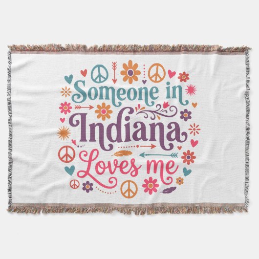 Someone in Indiana Loves Me Boho Hippie Design Deken (Voorkant)