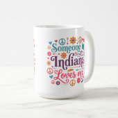 Someone in Indiana Loves Me Boho Hippie Design Koffiemok (Voorkant rechts)