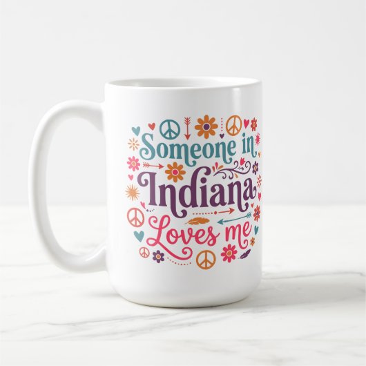 Someone in Indiana Loves Me Boho Hippie Design Koffiemok (Links)