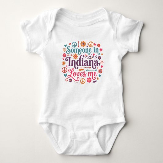 Someone in Indiana Loves Me Boho Hippie Design Romper (Voorkant)