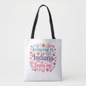 Someone in Indiana Loves Me Boho Hippie Design Tote Bag (Voorkant)