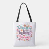 Someone in Indiana Loves Me Boho Hippie Design Tote Bag (Achterkant)