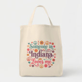 Someone in Indiana Loves Me Boho Hippie Design Tote Bag (Voorkant)