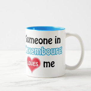 Someone in Luxembourg loves me Tweekleurige Koffiemok