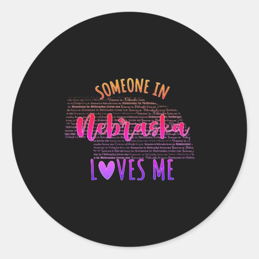Someone In Nebraska Loves Me Map Baby _1  Ronde Sticker (Voorkant)