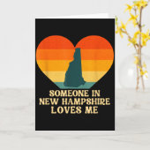 Someone In New Hampshire Loves Me Nh Us State Retr Kaart (Gele Bloem)